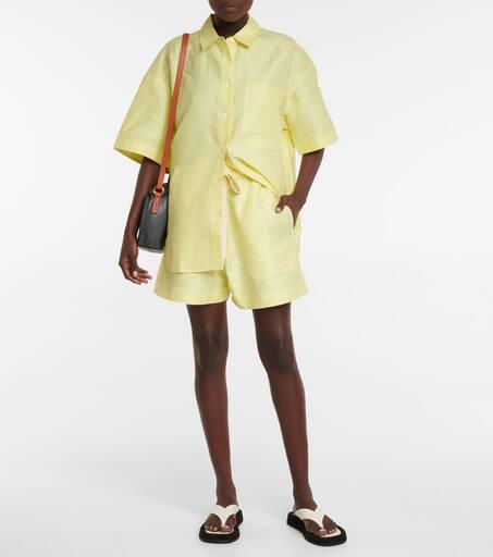Lee Mathews Sparrow linen-blend shirt