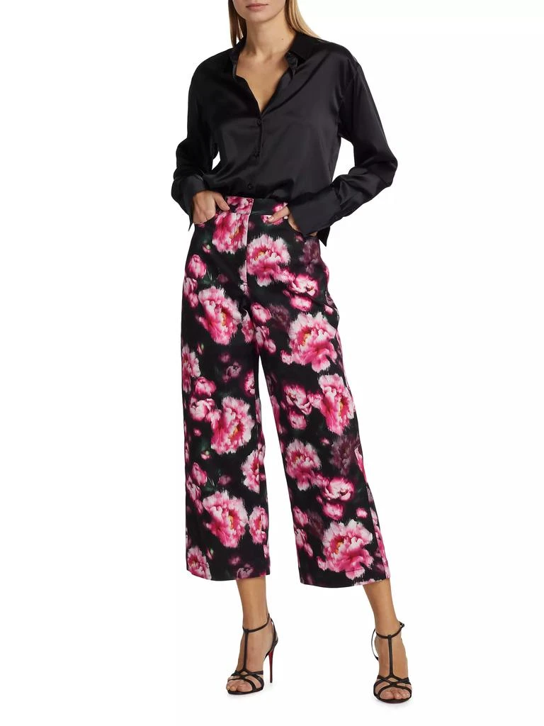 Adam Lippes Alessia High-Rise Floral Wide Crop Jeans 2