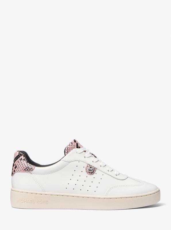 Michael Kors Scotty Snake Embossed Leather Sneaker