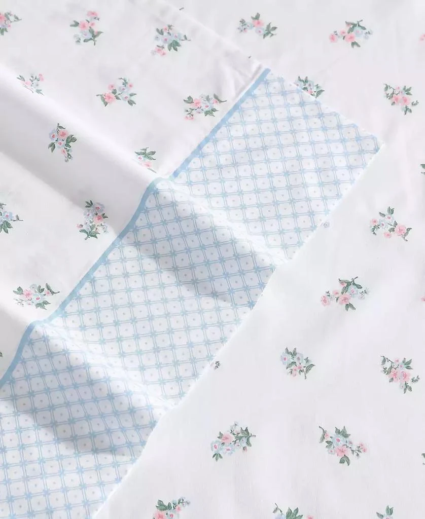 Laura Ashley 200-Thread Count Cotton Percale 4 -Pc. Sheet Set, Queen 4
