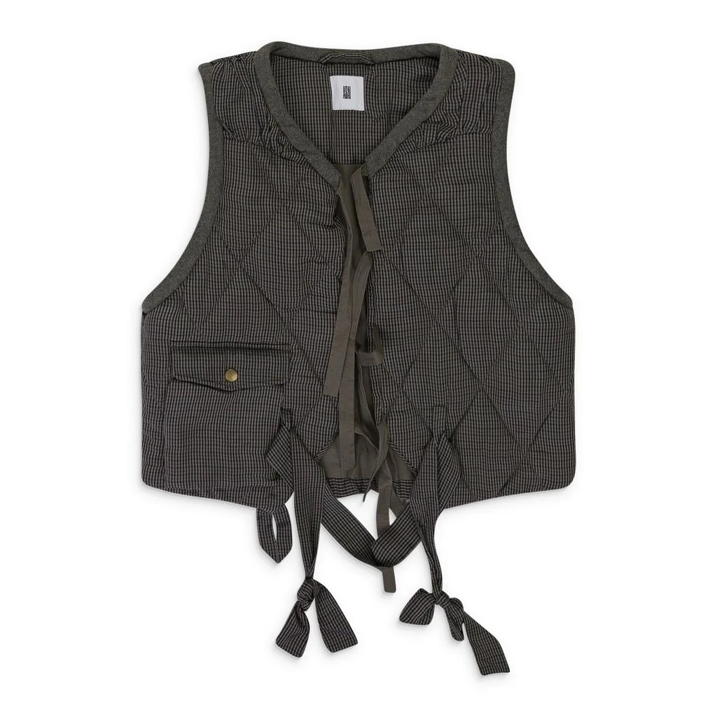 Asai MANOR CHECK DESIRE GREEN VEST 1