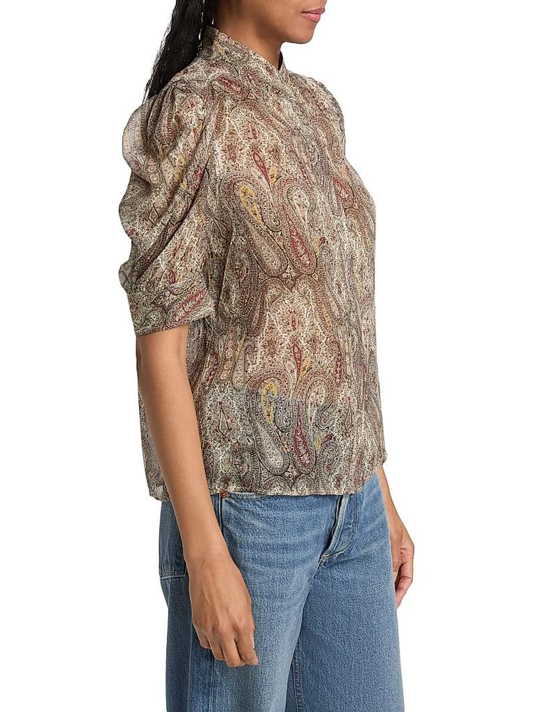 FRAME The Gillian Paisley Silk Top 4