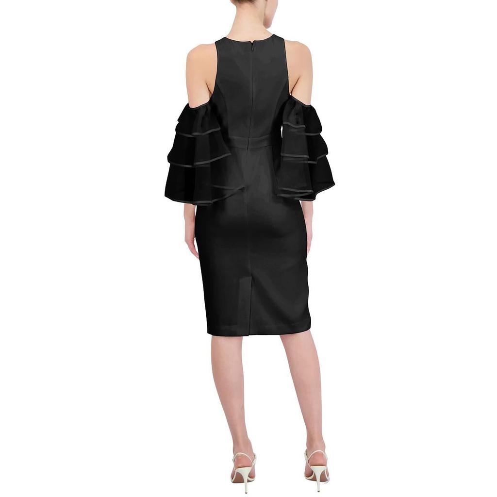 BCBG Womens Cold Shoulder Knee-Length Cocktail and Party Dress