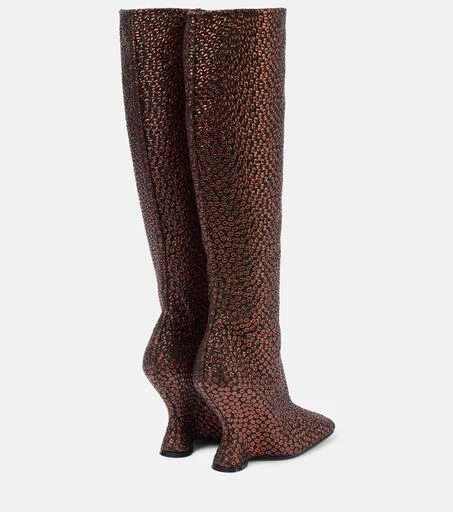 Dries Van Noten 105 glitter wedge knee-high boots 2
