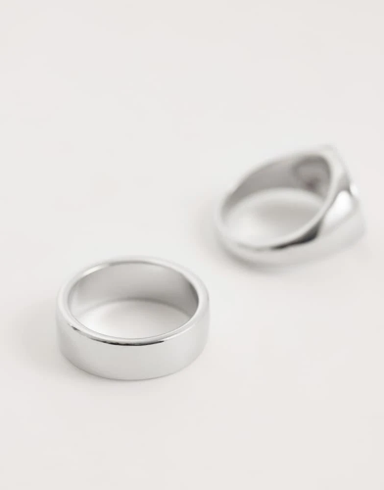 Jack 
Jones Jack 
Jones 2 pack rings in silver 3