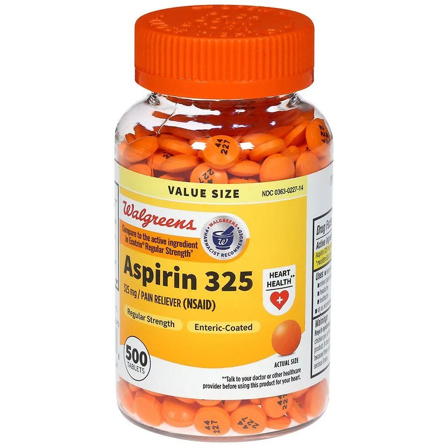 Walgreens Aspirin 325 mg Enteric-Coated Tablets Regular Strength 7