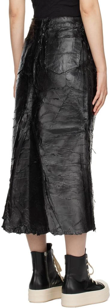 Rick Owens Black Porterville Godet Denim Midi Skirt 3