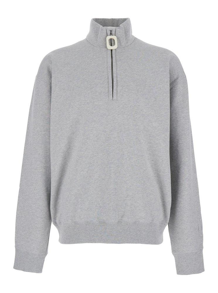 スウェット・トレーナー J W ANDERSON FLEECE (JW0225PG1632) JW Anderson Half Zip Jersey Sweater - Grey - JW0225-PG1632