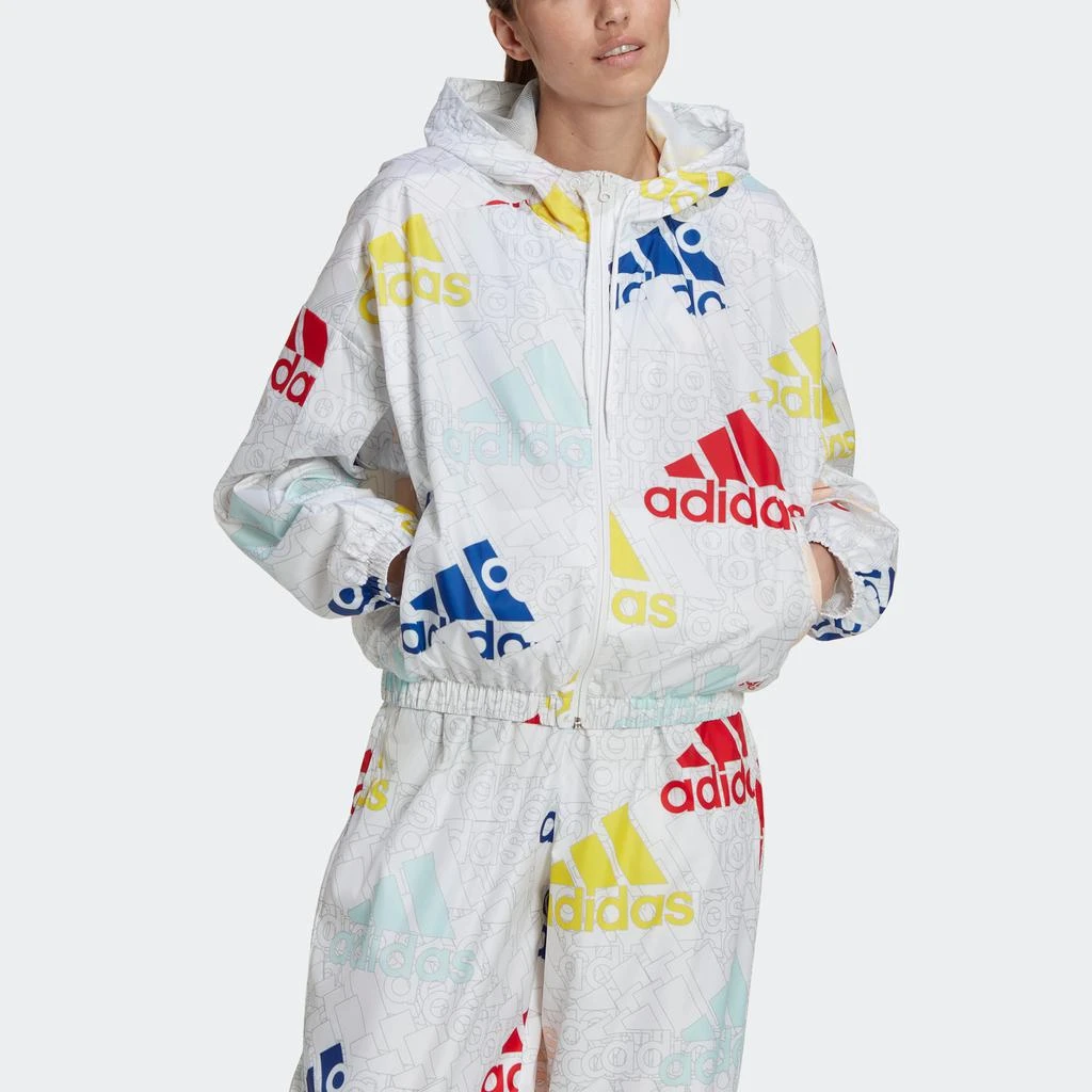 adidas Women's adidas Essentials Multi-Colored Logo Loose Fit Windbreaker 1