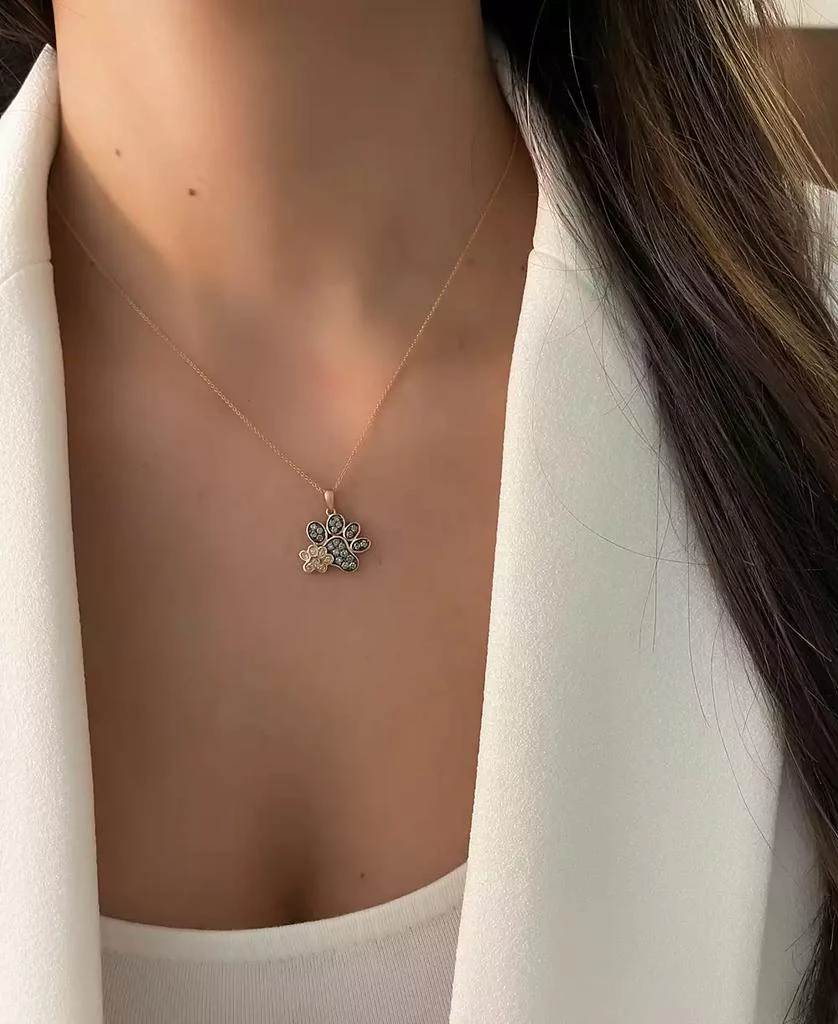 Le Vian Nude™ 
Chocolate® Diamond Paw Prints 20" Pendant Necklace (3/8 ct. t.w.) in 14k Rose Gold 2