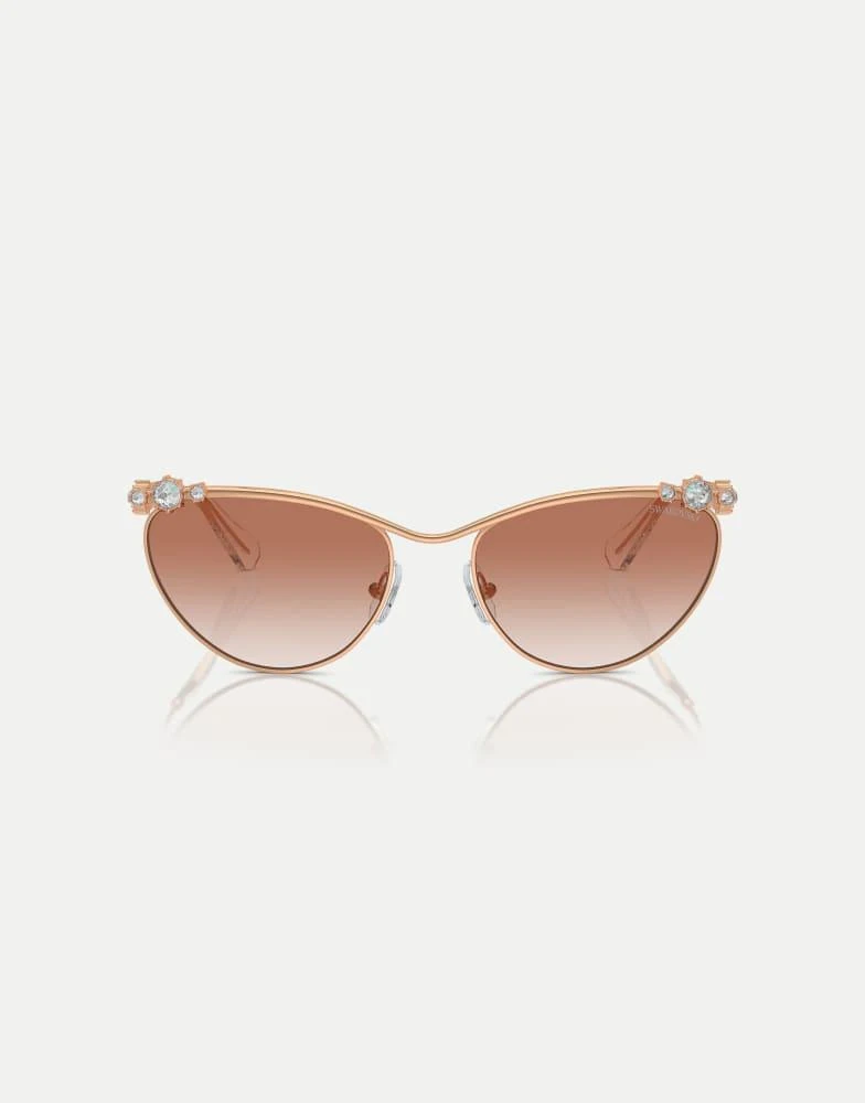 Swarovski Rose Pink Cat-Eye Sunglasses with Brown Gradient Lenses Sunglasses, Cat-eye shape, SK7014, Purple | Swarovski main image 2
