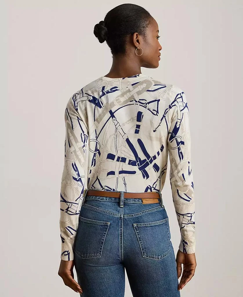 Ralph Lauren Women's Belting-Print Cotton-Blend Sweater, P/XS-XX 4