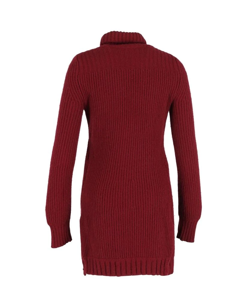 Celine Knitted Jumper Dress in Burgundy Wool 3