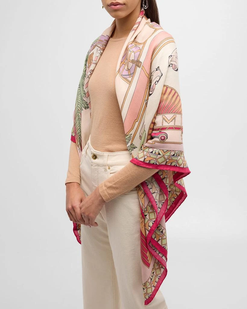 Rani Arabella Miami Print Cashmere-Blend Scarf 3