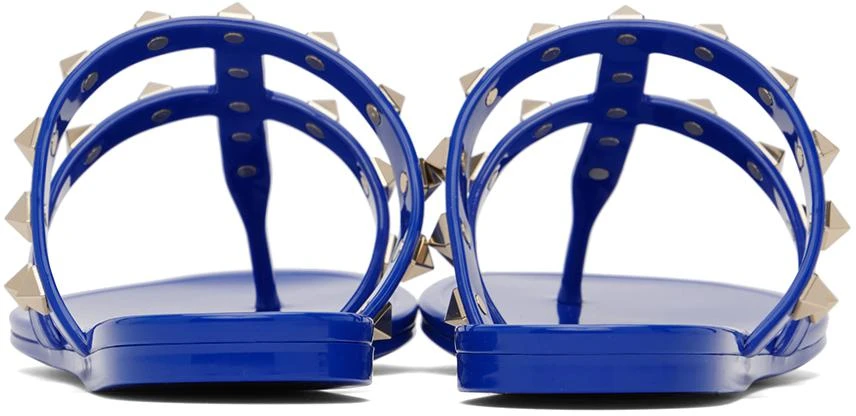 Valentino Blue Rockstud Rubber Flat Sandals 2