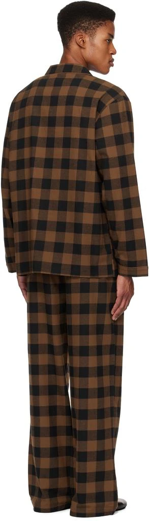 SKIMS Brown Flannel Sleep Pyjama Set 3