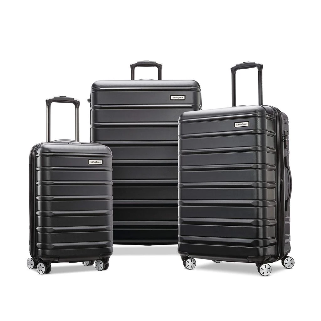 Samsonite Samsonite Omni 2 24-Inch Medium Checked Hardside Luggage with 360° Spinner Wheels - Scratch Resistant Hardshell - TSA Lock - Expandable Polycarbonate Shell for Lightweight Travel - Midnight Black