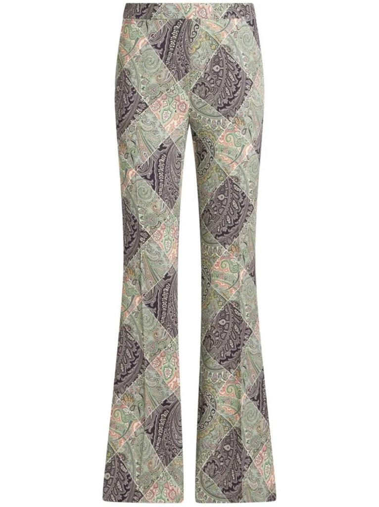ETRO Flared Patchwork Trousers