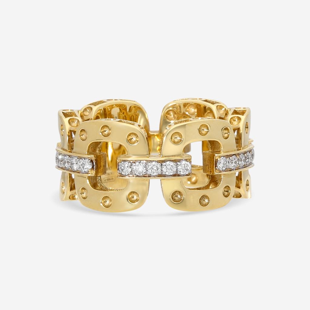 Roberto Coin Roberto Coin Pois Moi 18K Yellow & White Gold Diamond Band Ring Sz. 6.75 777919AJ65X0
