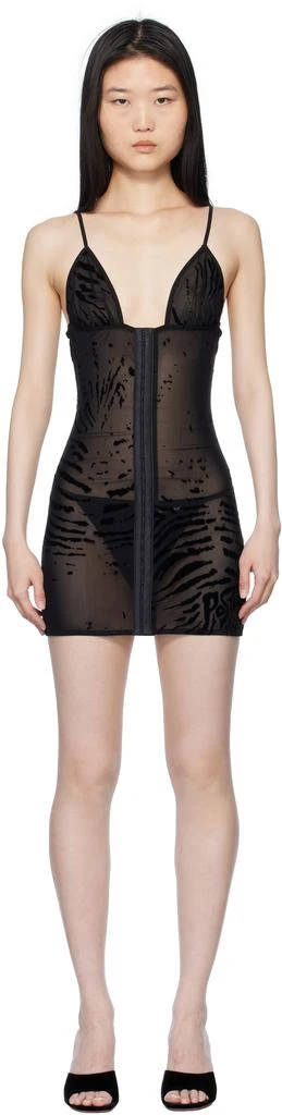 black zebra print mini dress Black Beaded Mini Dress main image 0