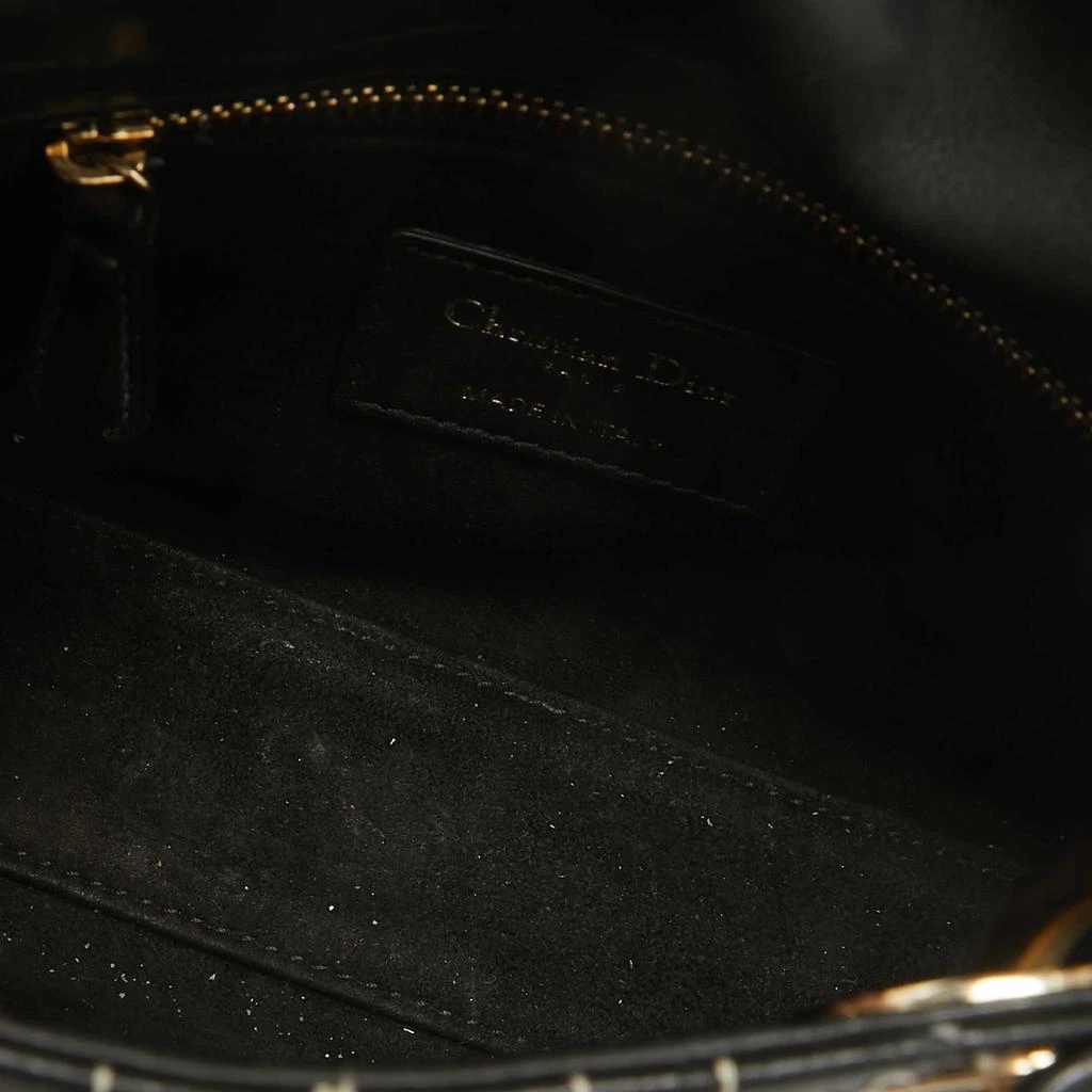 Dior Dior Black Leather Mini Embroidered Beaded Lady Dior Tote 10