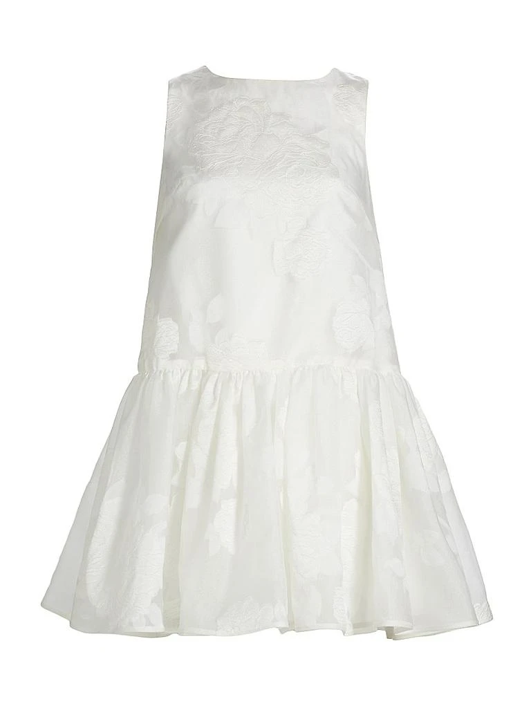 Amsale Women's Floral Embroidered Shift Minidress - Ivory - Size 8 Amsale Women's Floral Embroidered Shift Minidress - Ivory - Size 8