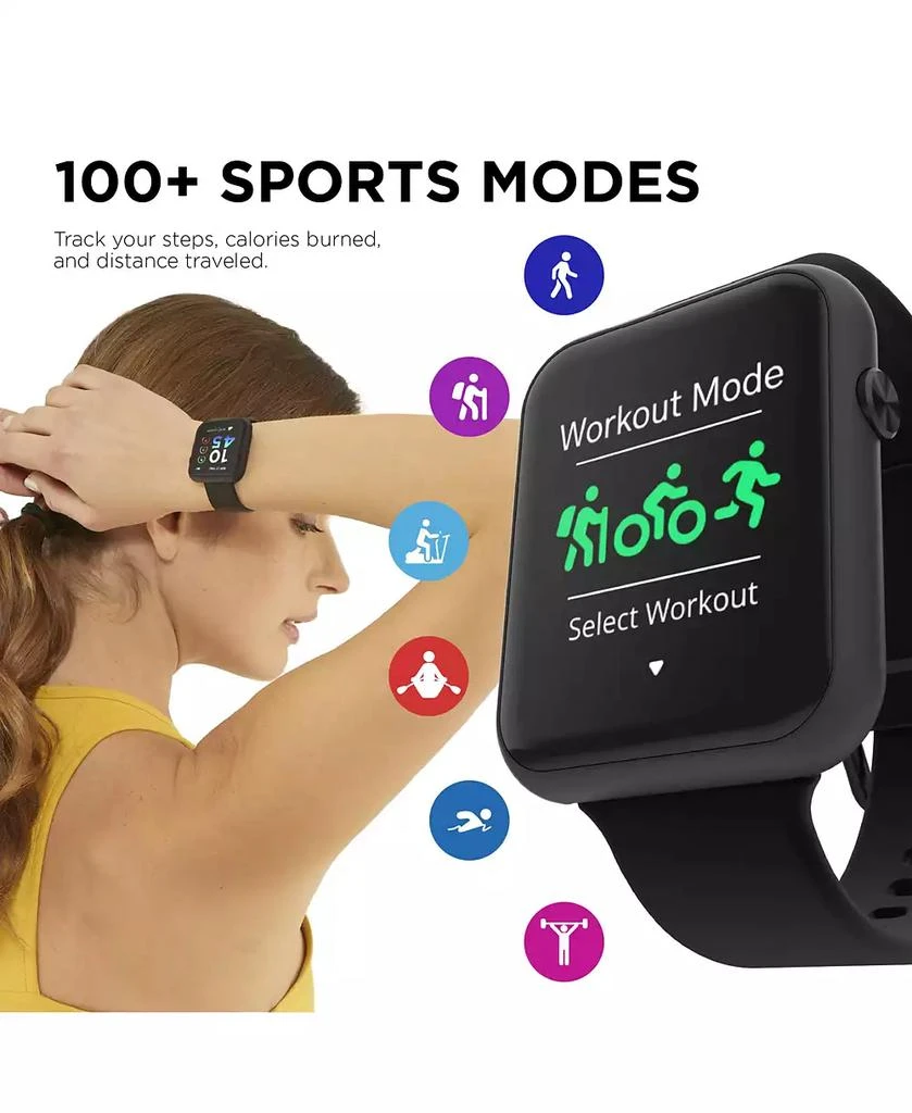 iTouch Air 4 Unisex Black Silicone Strap Smartwatch 4