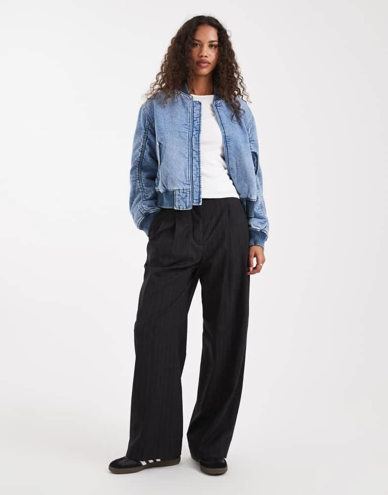 Levi
s Levi
s denim western bomber jacket in mid  blue 2