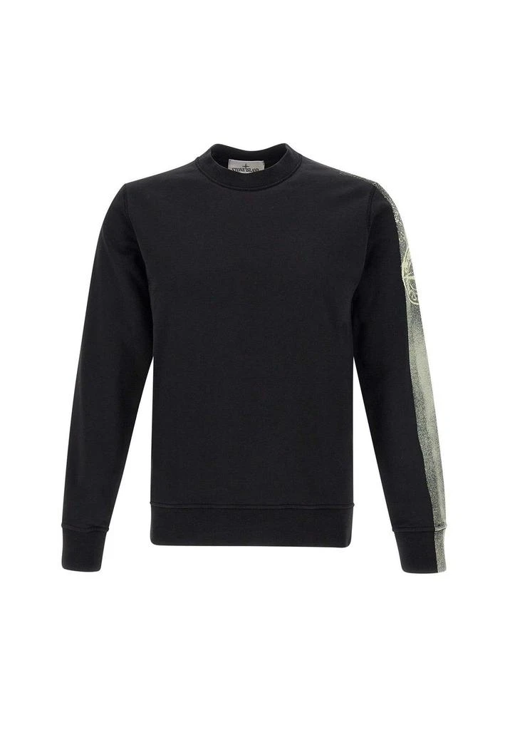 Stone Island Logo Printed Crewneck Sweatshirt Fleece 1