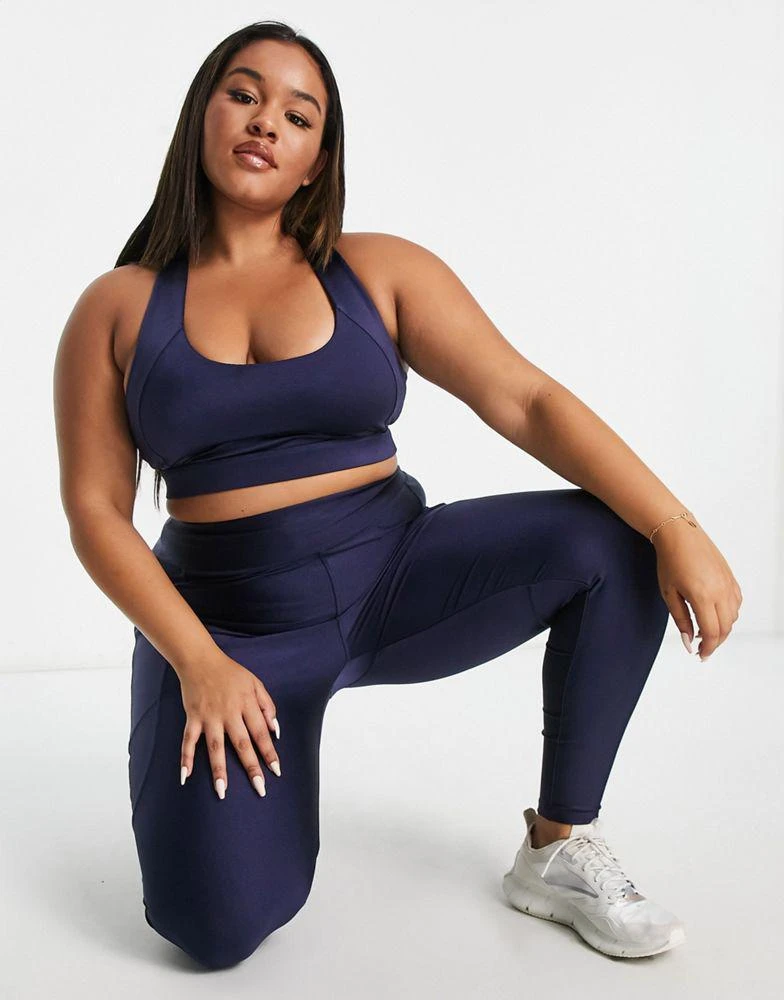 ASOS ASOS 4505 Curve mid support sports bra in sheen 3