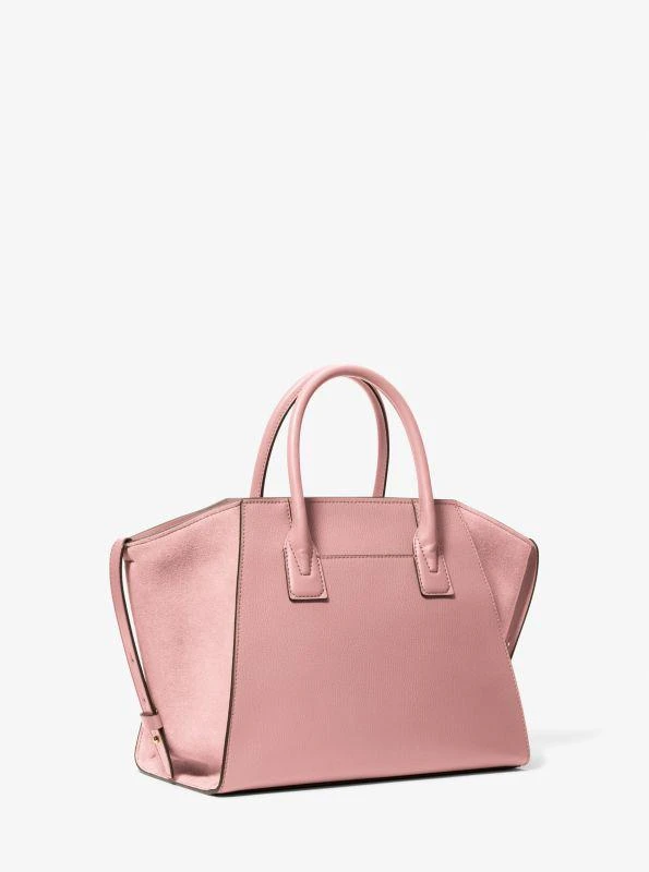 Michael Kors Avril Large Leather and Suede Satchel 3