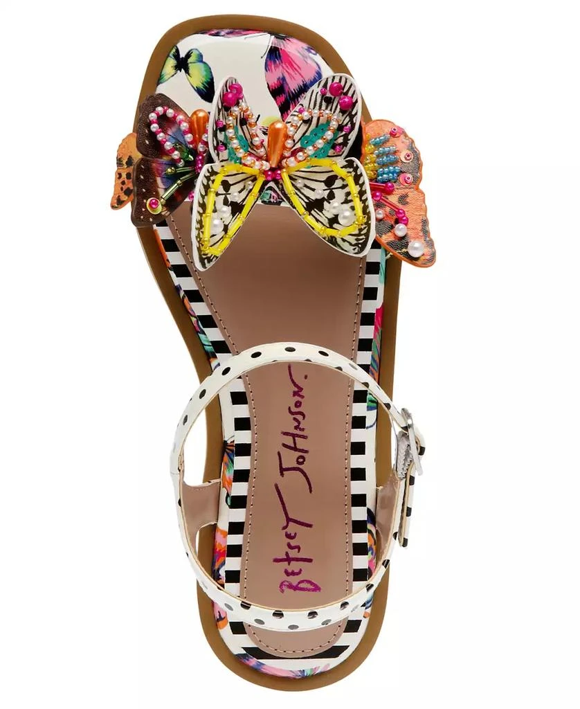 Betsey Johnson Little and Big Girls Dacie Flat Sandals with Butterfly Embellishments 4