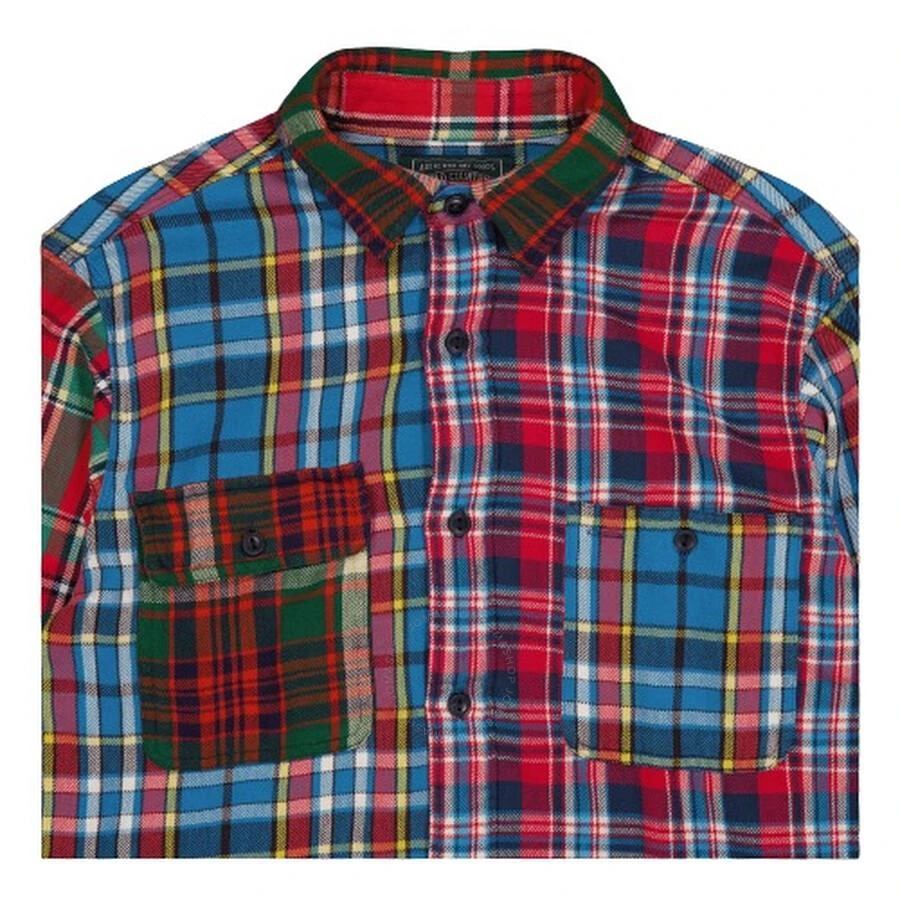 Ralph Lauren Long Sleeve Flannel Patchwork Plaid Check Shirt 3