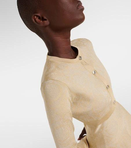 Versace Barocco cropped lamé cardigan 5