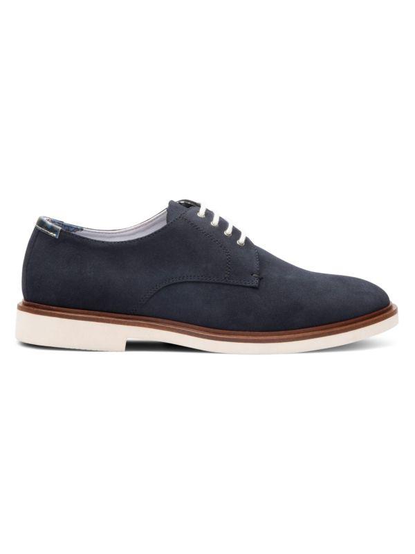 Paisley and Gray Suede Derby Shoes