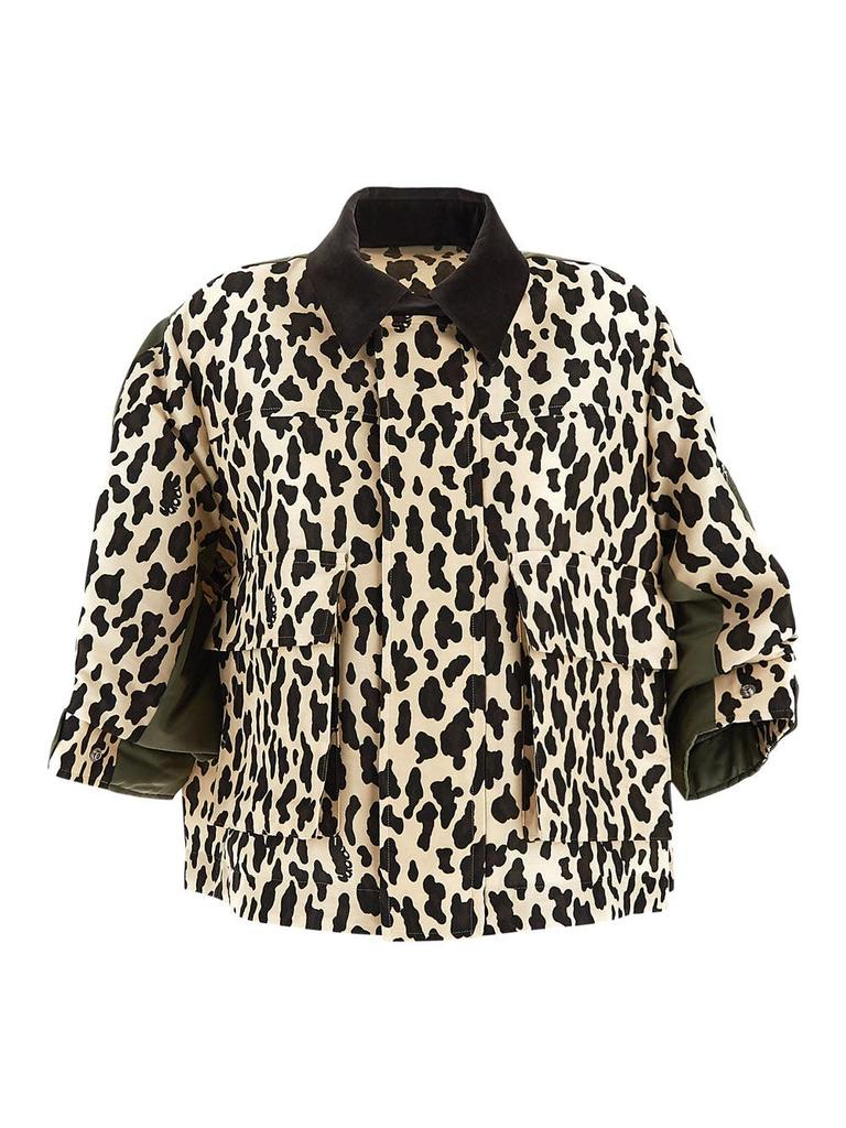 Sacai Leopard print zip blouson