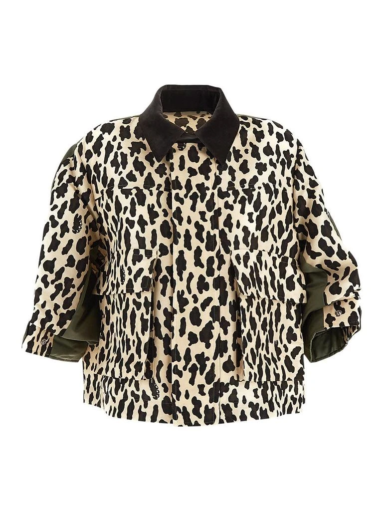 Sacai Leopard print zip blouson 1