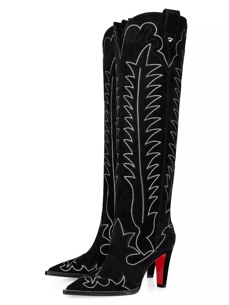 Christian Louboutin Santia Botta Strass 85MM Velvet Boots 2