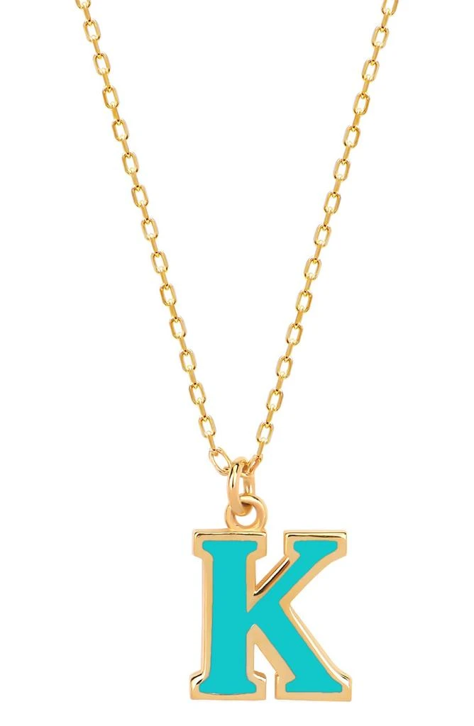 GABI RIELLE Vacay Dreamy Collection 14K Gold Plated Sterling Silver Turquoise French Enamel Initial Necklace 1