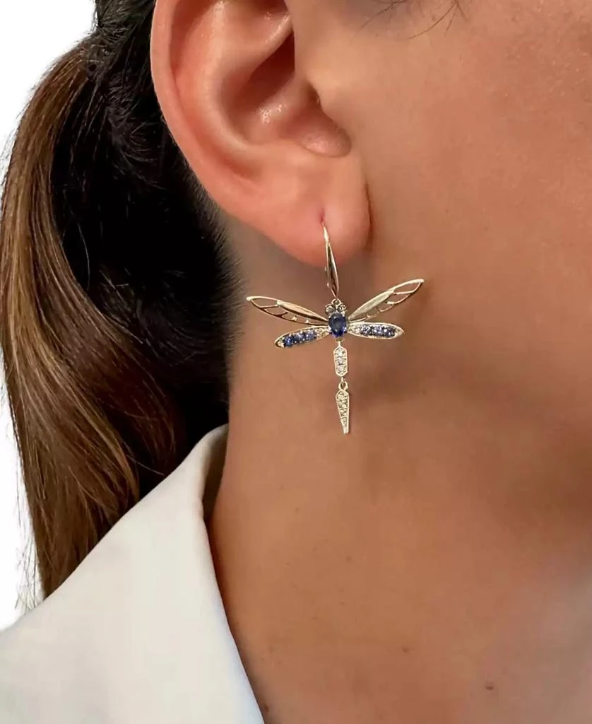 Le Vian Ombré® Multi-Gemstone (7/8 ct. t.w.) 
Diamond (1/8 ct. t.w.) Dragonfly Drop Earrings in 14k Gold 2