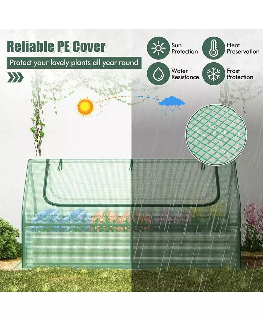 Gymax 71

 x 35.5

 x 36

 Galvanized Steel Raised Garden Bed Metal Planter Box Kit w/ Mini Greenhouse Cover 6