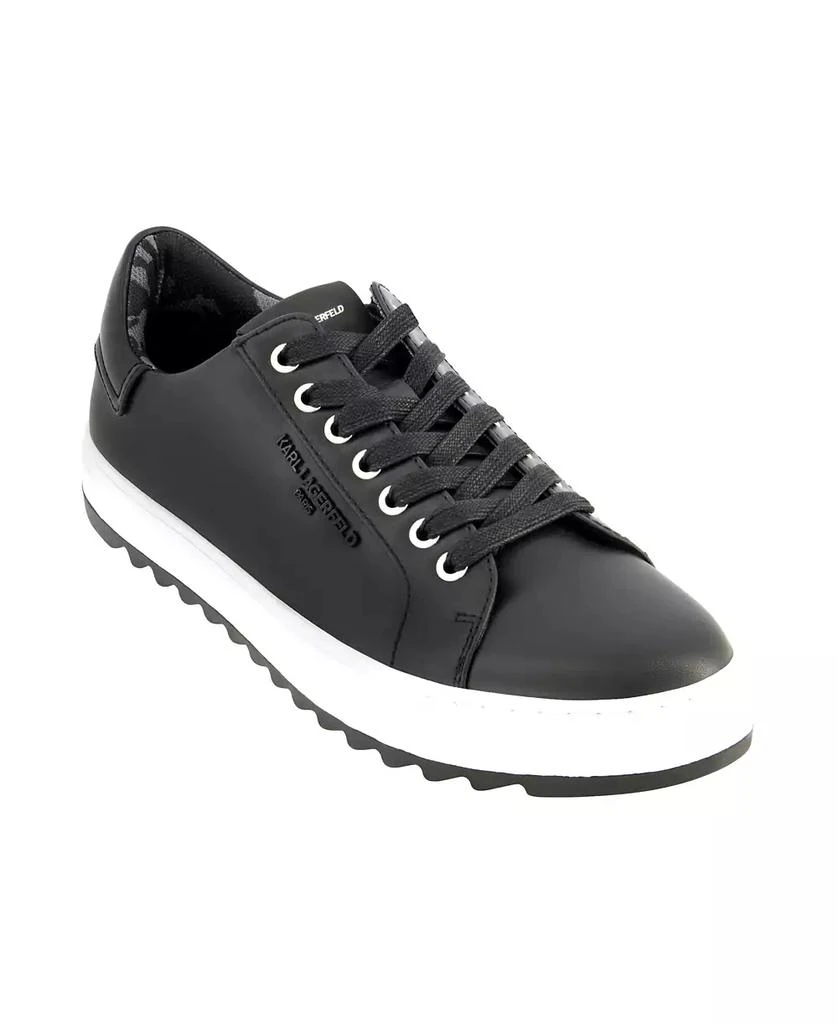 Karl Lagerfield Mens Leather Shoes Black/White Size 9.5US Karl Lagerfeld Mens Recycled Leather Camo White Sole Sneaker  main image 4