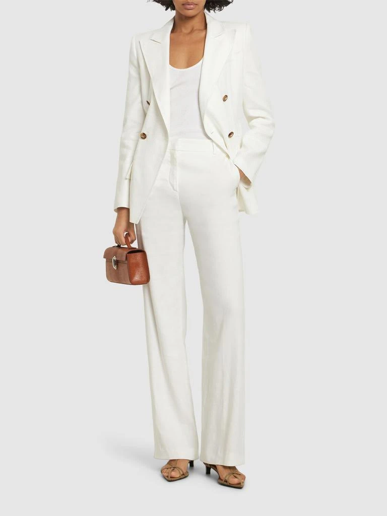 Alberta Ferretti Linen Blend Wide Leg Pants 1