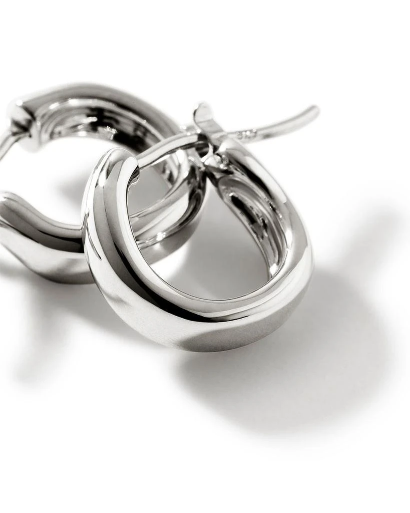 John Hardy Sterling Silver Surf Huggie Hoop Earrings 4