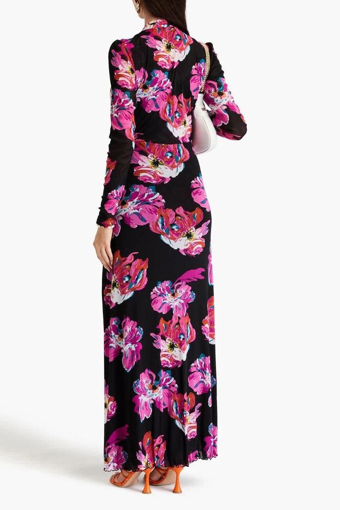 Diane von Furstenberg Kassia floral-print stretch-mesh maxi dress 3