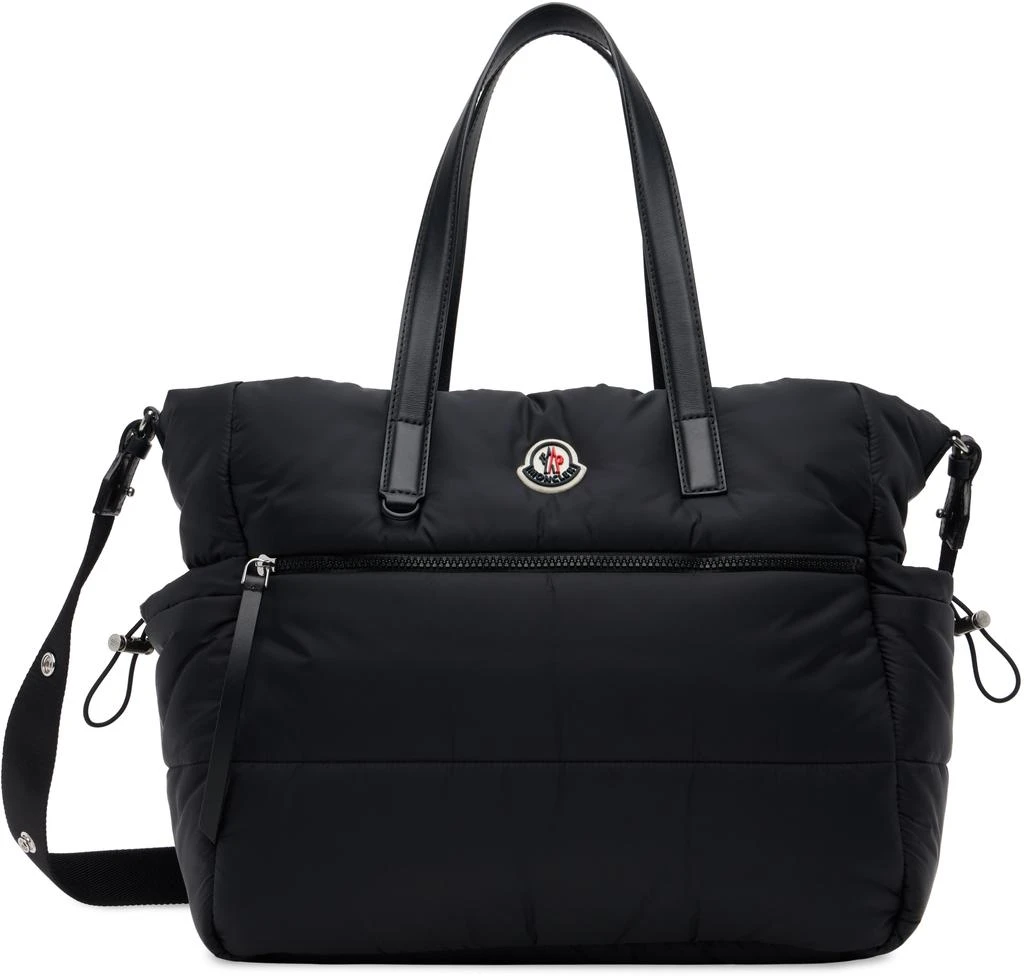 Moncler Baby Black Logo Diaper Bag