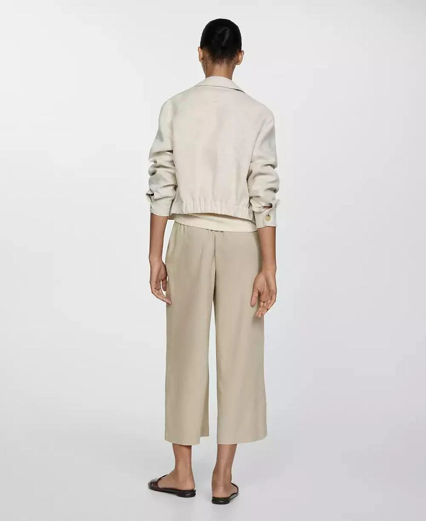 Mango Women's Wide Leg Linen Pants 12