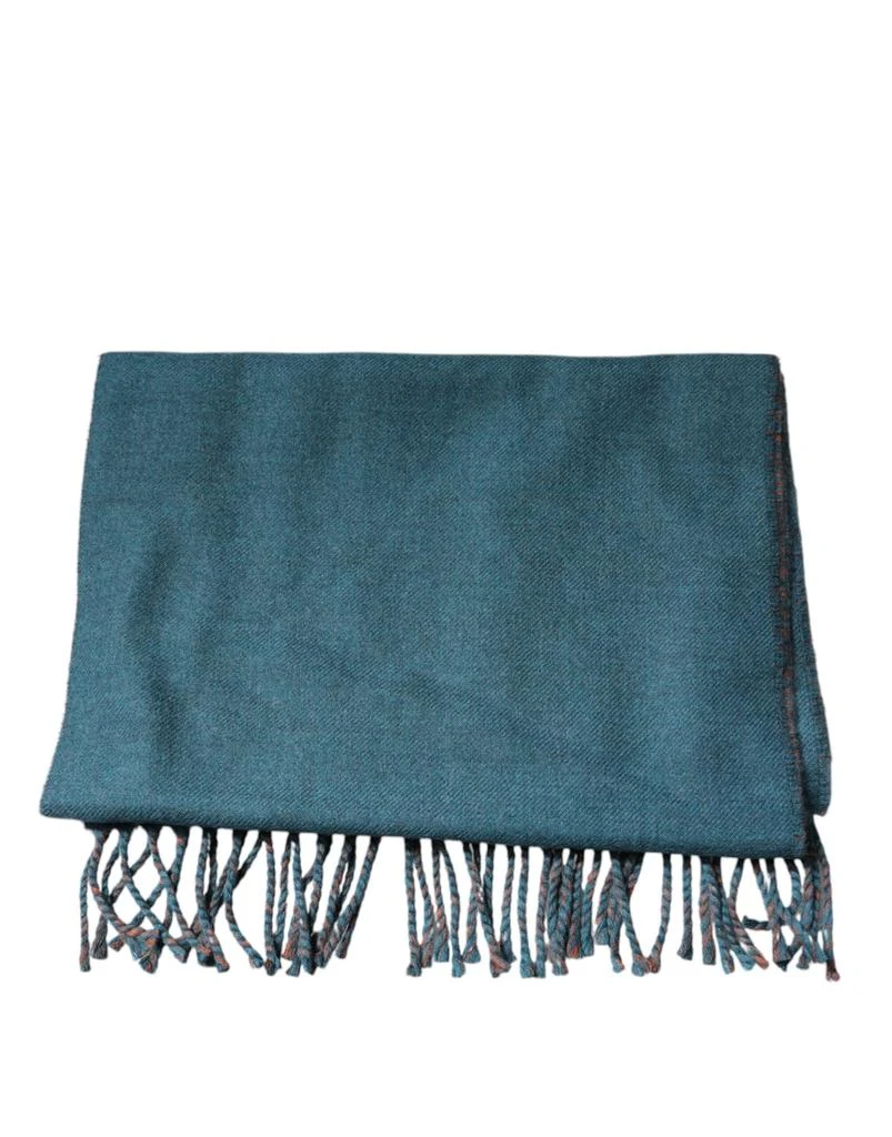 Dolce 
Gabbana blue Wool Fringes Wrap Shawl Men
s Scarf 2