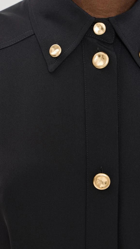 Brandon Maxwell Sleeveless Relaxed Fit Shirtdress with Quarter Placket 5