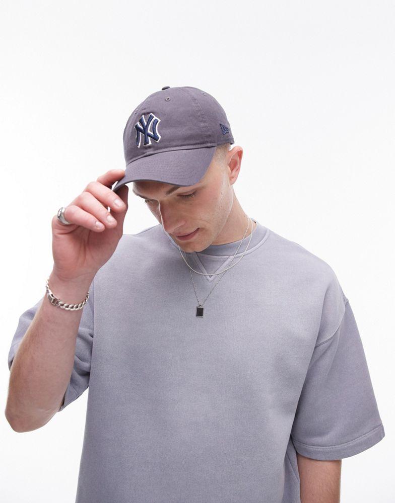 Topman Topman oversized fit short sleeve sweatshirt in washed light grey